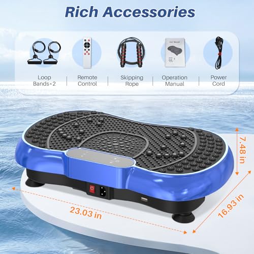 Vibration Plate Exercise Machine with Bluetooth Speaker, 450 lbs Capacity O459