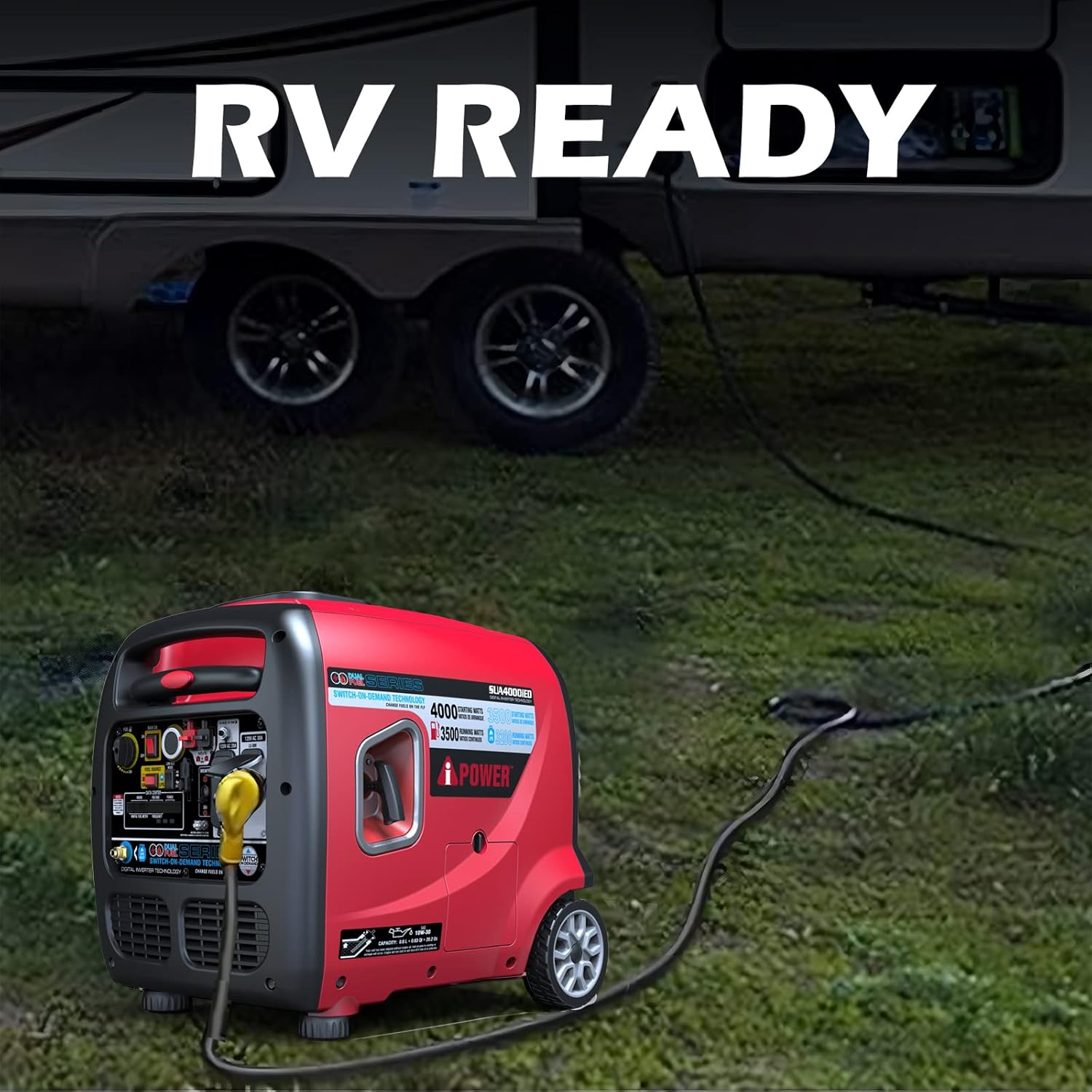 A-iPower SUA4000iED 4000W Portable Inverter Generator, Gas & Propane, Electric Start R160