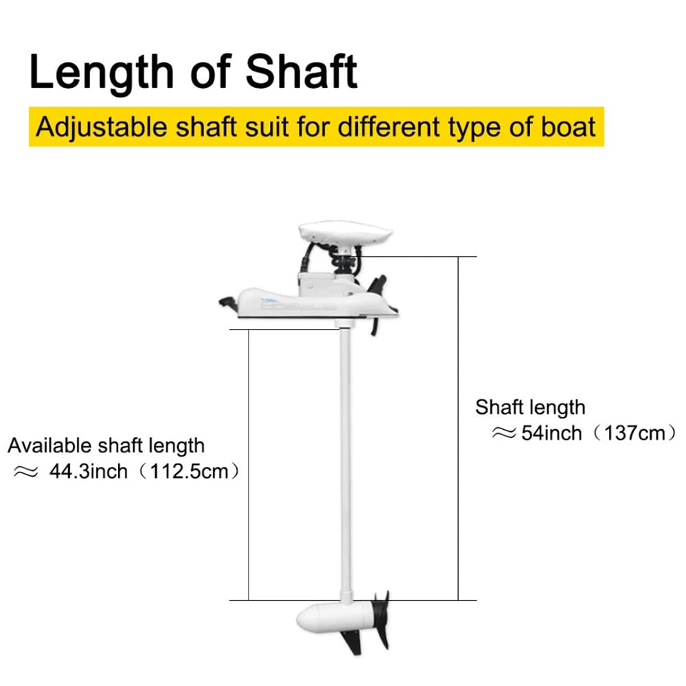 AQUOS Haswing 12V 55LBS 54" Shaft Bow Mount Electric Trolling Motor with 2.4G Remote Control I431618