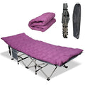 Folding Sleeping Cots for Adults, Camping Cots for Adults with Pillow Side Pocket, Camp Cot Bed with Carry Bag Lightweight & Portable for Camping Traveling Hiking, Blue