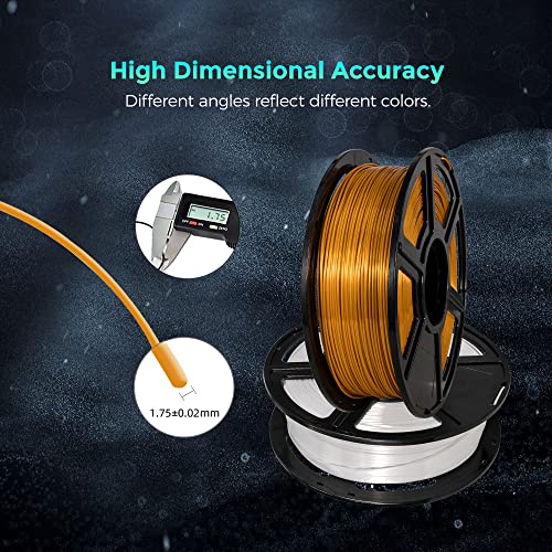 FLASHFORGE Silk PLA 3D Printer Filament 1.75mm 1KG, Multicolored Gradient V83097