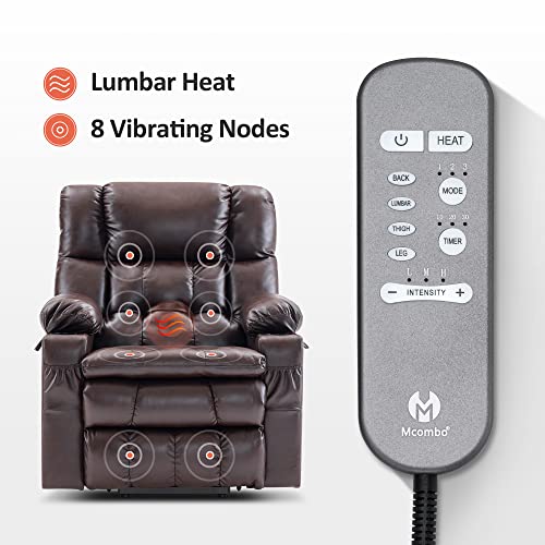 MCombo Dual Motor Power Lift Recliner Chair for Elderly with Heat and Massage, Black E570141