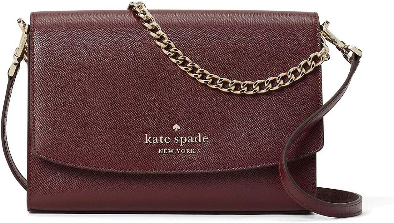 Kate Spade New York Carson Leather Convertible Crossbody Shoulder Bag Handbag, Cherrywood