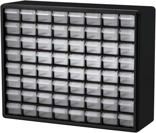 Akro-Mils 24-Drawer Plastic Storage Cabinet, Black I624065