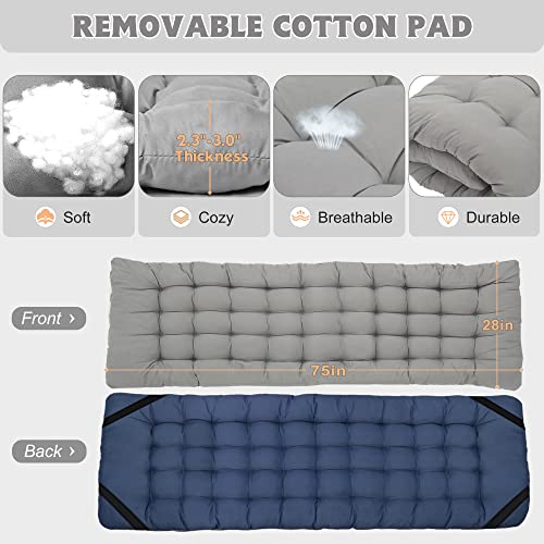 ABORON Folding Camping Cot with Mat for Adults, Heavy Duty Outdoor Bed with Carry Bag C211720