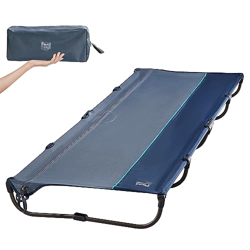 TIMBER RIDGE Lightweight Aluminum Camping Cot with Carry Bag, Blue Z494