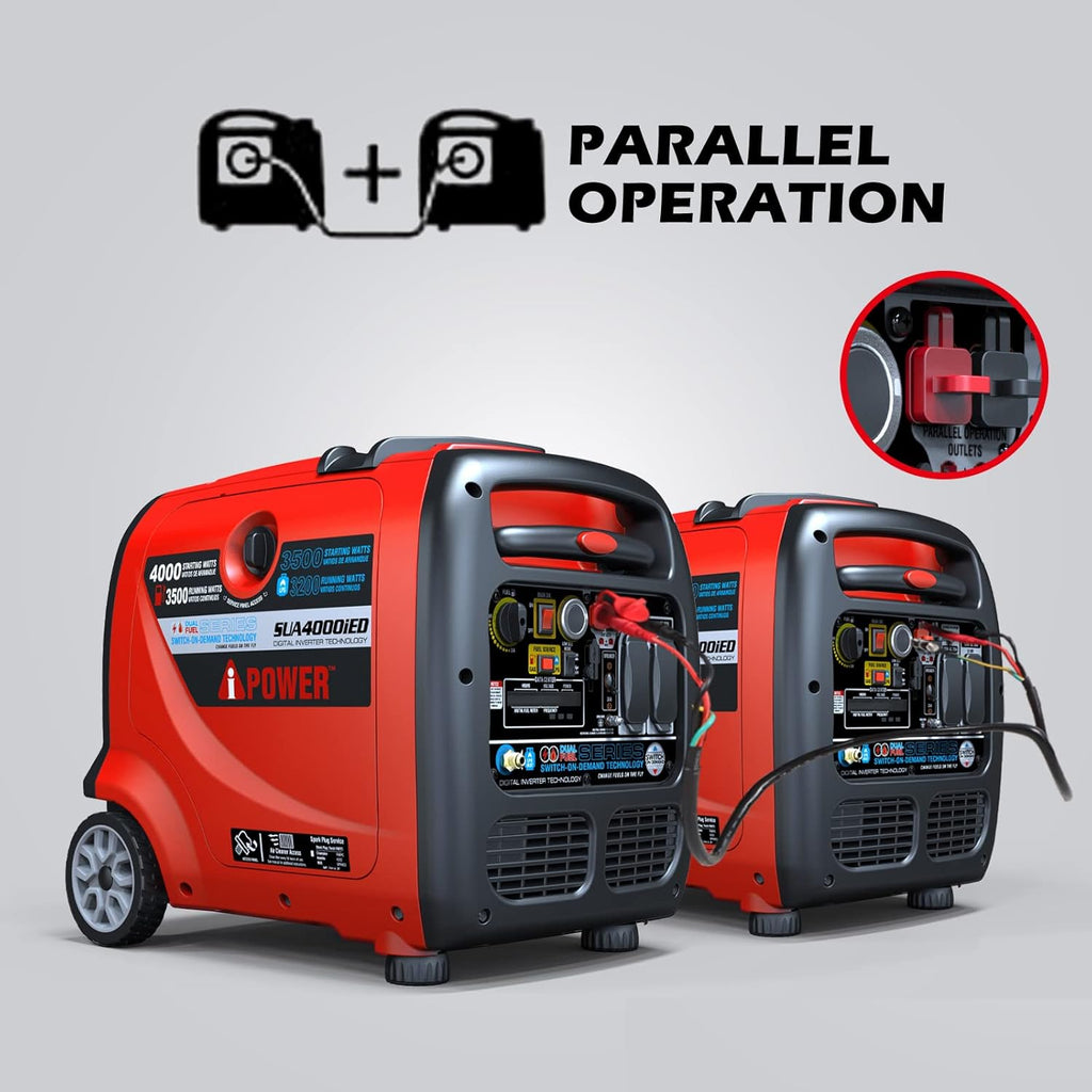 A-iPower SUA4000iED 4000W Portable Inverter Generator, Gas & Propane, Electric Start R160