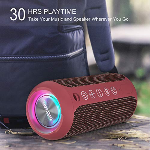 Ortizan Portable Bluetooth Speaker IPX7 Waterproof 24W Loud Sound, Black J77282