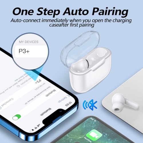 kurdene P3 Wireless Earbuds Bluetooth 5.3 Headphones with Microphone, Black P360110