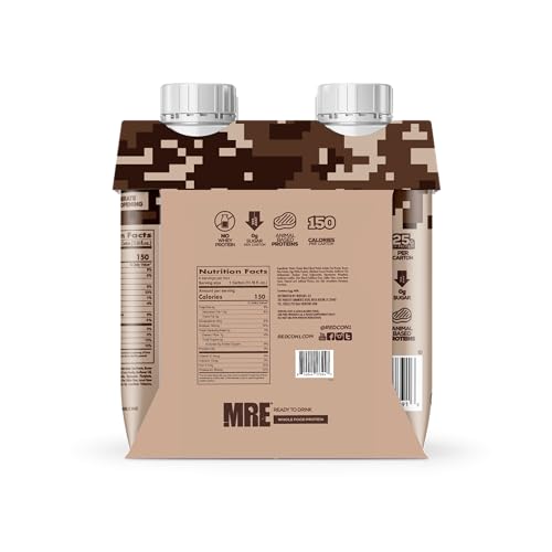REDCON1 MRE Ready to Drink Protein Shakes, Cookies & Cream - Lactose + Whey Free RTD, 12 Pack Y377913