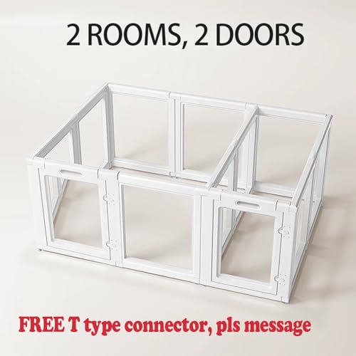 Transparent Dog Playpen with Wall Anchor, 23.6" H, 10 Panels, White N19944