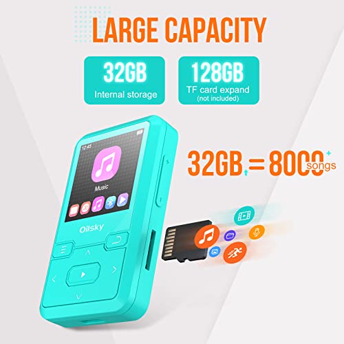 32GB Bluetooth MP3 Player with FM Radio, Earphones Included F2045