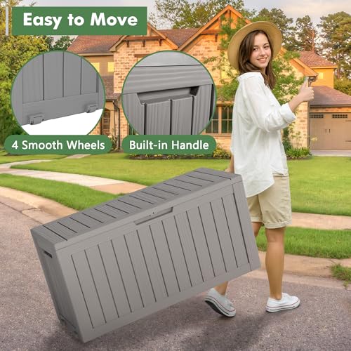 NUNU LAB 31 Gallon Outdoor Storage Box Waterproof Lockable Lid I8083