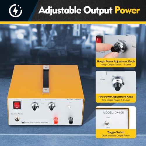 Jewelry Spot Welder, 500W Adjustable Pulse Welding Machine with Foot Pedal B1280