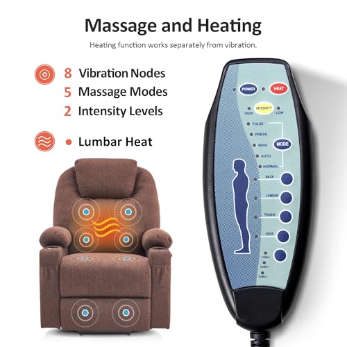 MCombo Small Power Lift Recliner Chair for Elderly with Heat and Massage, USB & Type C Ports J262