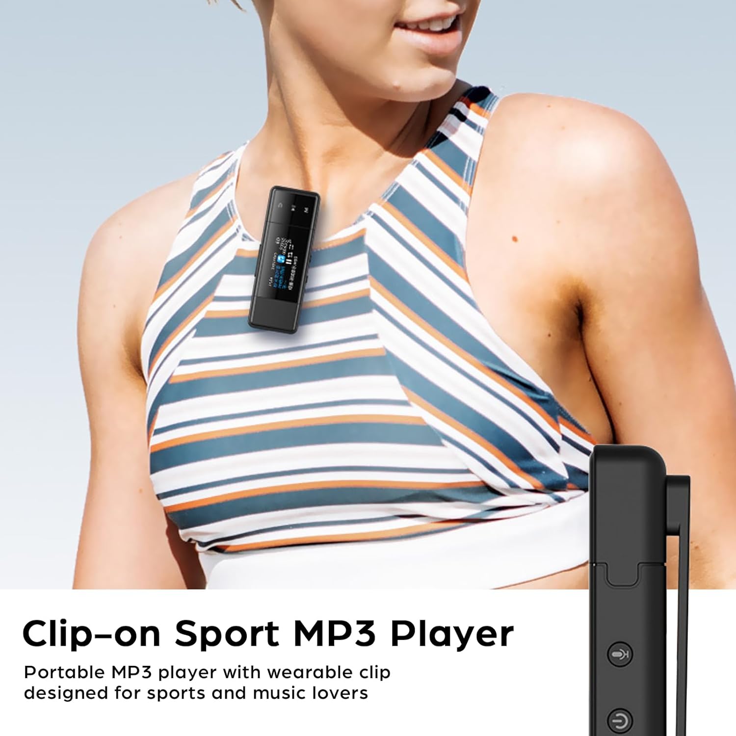 64GB Bluetooth MP3 Player with Clip, USB & Type-C, Black C768969