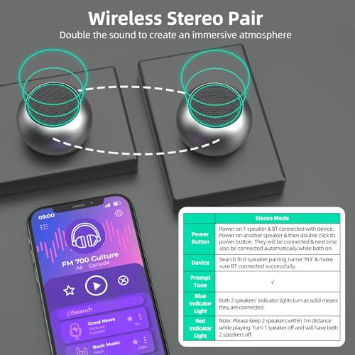 Portable Mini Bluetooth Speaker with Built-in Microphone, Black S746468