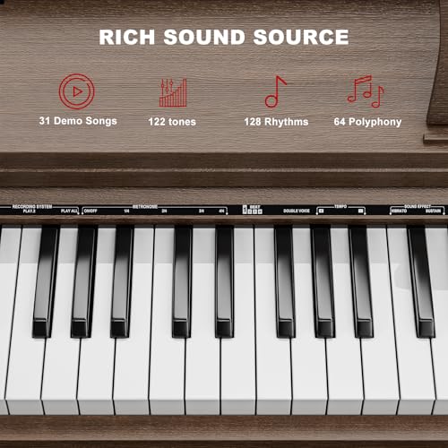 UMOMO 88 Weighted Key Digital Piano with Bench, Hammer Action, Black W36770