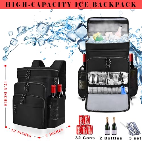 Double Deck Cooler Backpack Leak Proof Insulated for Camping C5716