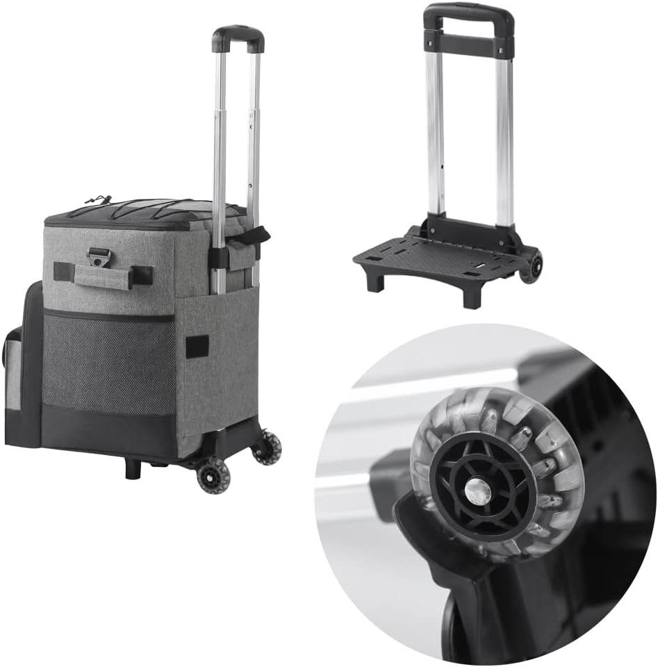 Soft Cooler with Wheels - Insulated Rolling Cooler for Picnic Beach X832304