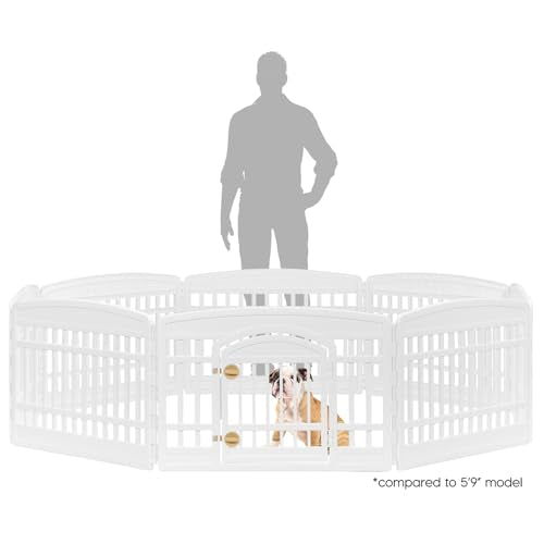 IRIS USA 24" 8-Panel Dog Playpen for Puppies & Small Dogs, White X20638