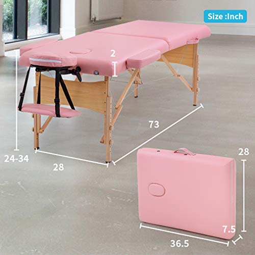 BestMassage Portable Massage Table 28 inch Folding Spa Bed with Bag X618857