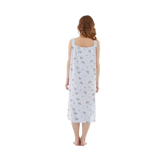Keyocean Women's 100% Cotton Sleeveless Nightgown P621