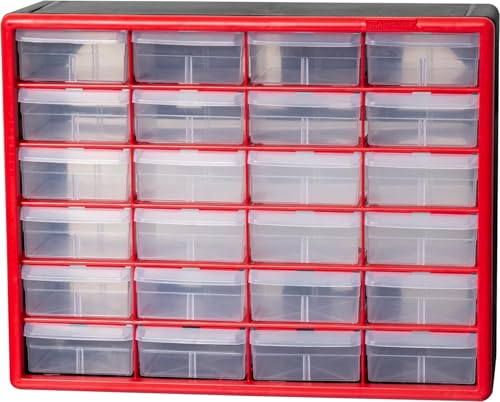 Akro-Mils 24-Drawer Plastic Storage Cabinet, Black I624065