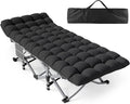 ZENPETIO Camping Cot, Camping Cots for Adults with Thick Mattress, Heavy Duty Cots for Sleeping 500LBS (Max Load) 1200D Double Layer Oxford, Camping Bed for Home Travel Camp Beach Vacation