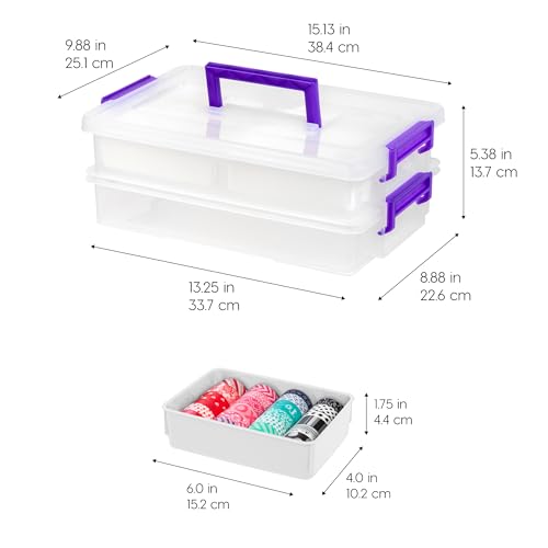 IRIS USA 5 Qt Plastic Storage Bins with Lids, 6 Pack, Stackable, Clear N3948