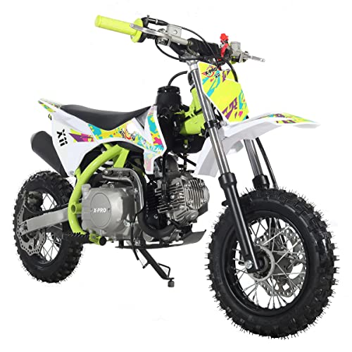 X-PRO 110cc Dirt Bike Gas Dirt Bike Pit Bikes Automatic Transmission Dirt Pitbike with 10"/10" Tires! (Green)