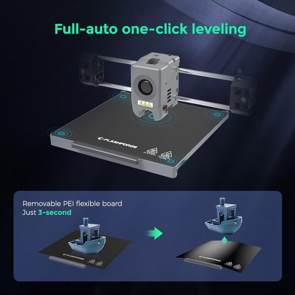 FLASHFORGE Adventurer 5M Pro 3D Printer with Marble Black PLA Filament L835