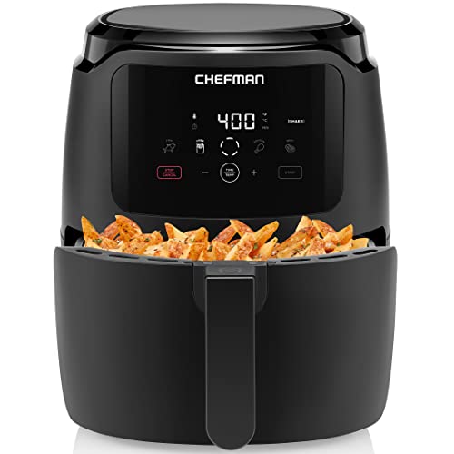 CHEFMAN 6 Quart Dual Basket Air Fryer Oven with Easy View Windows, Black G2845