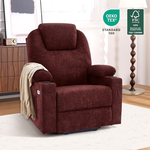 MCombo Small Power Lift Recliner Chair for Elderly with Heat and Massage, USB & Type C Ports J262