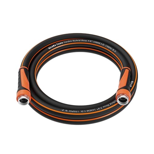 Giraffe Tools Garden Hose 100ft x 5/8", Heavy Duty Flexible Hybrid Hose Q38065