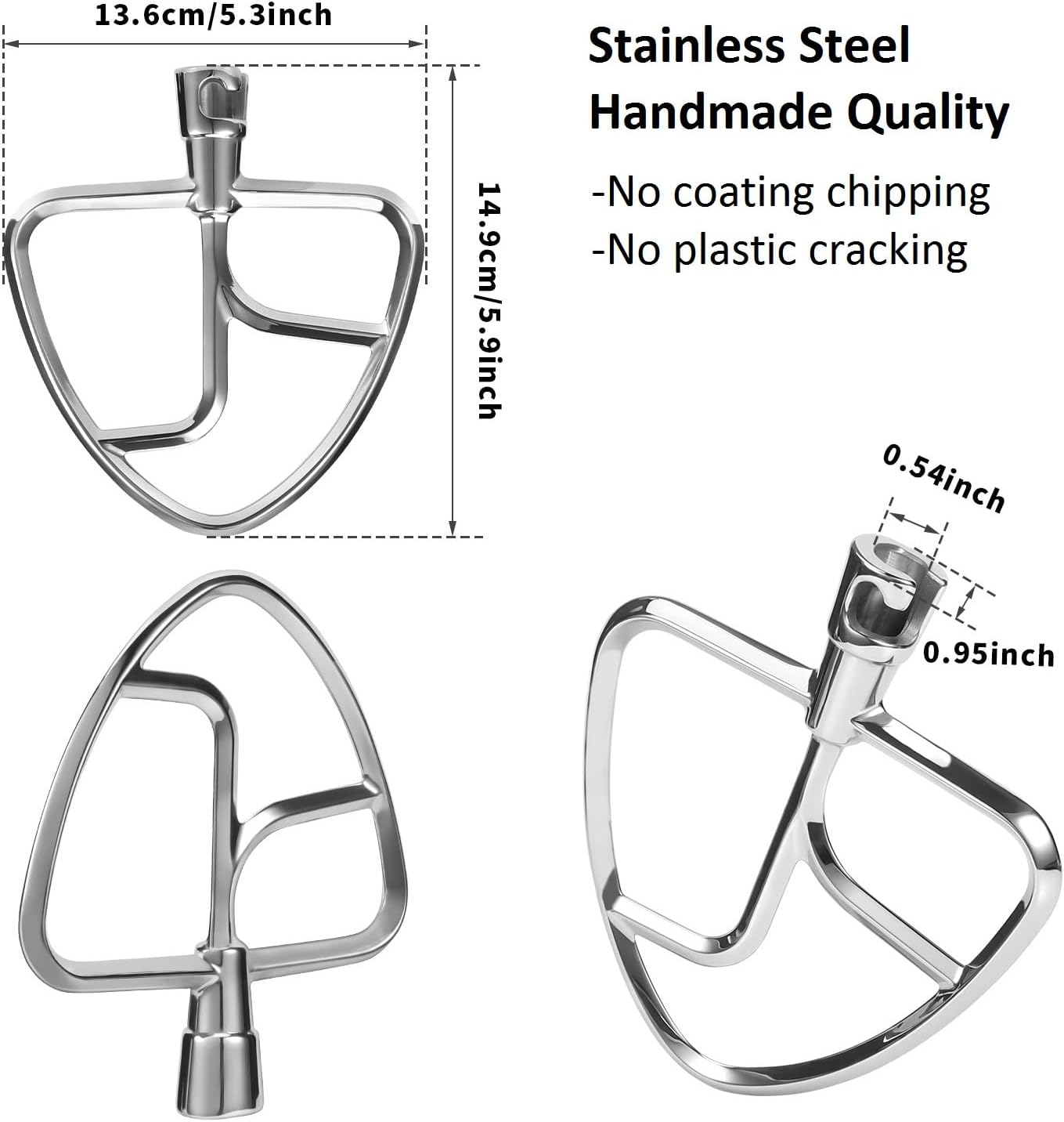 Stainless Steel Flat Beater for KitchenAid Tilt-Head Mixers W15952
