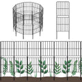 OUSHENG Decorative Garden Fence Fencing 10 Pack, 37.5in (H) x 10ft (L) Rustproof Metal Wire Panel Border Animal Barrier for Dog, Flower Edging for Yard Landscape Patio Outdoor Decor, Square