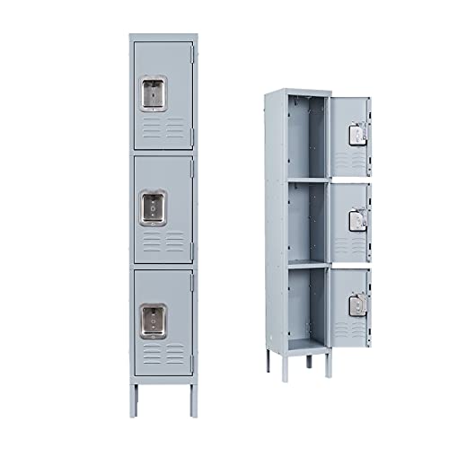 Metal Locker 1 Doors 71" Employees Locker Storage Cabinet Locker School Hospital Gym Locker Requires Assembly (Black Gray 1 Door-71)