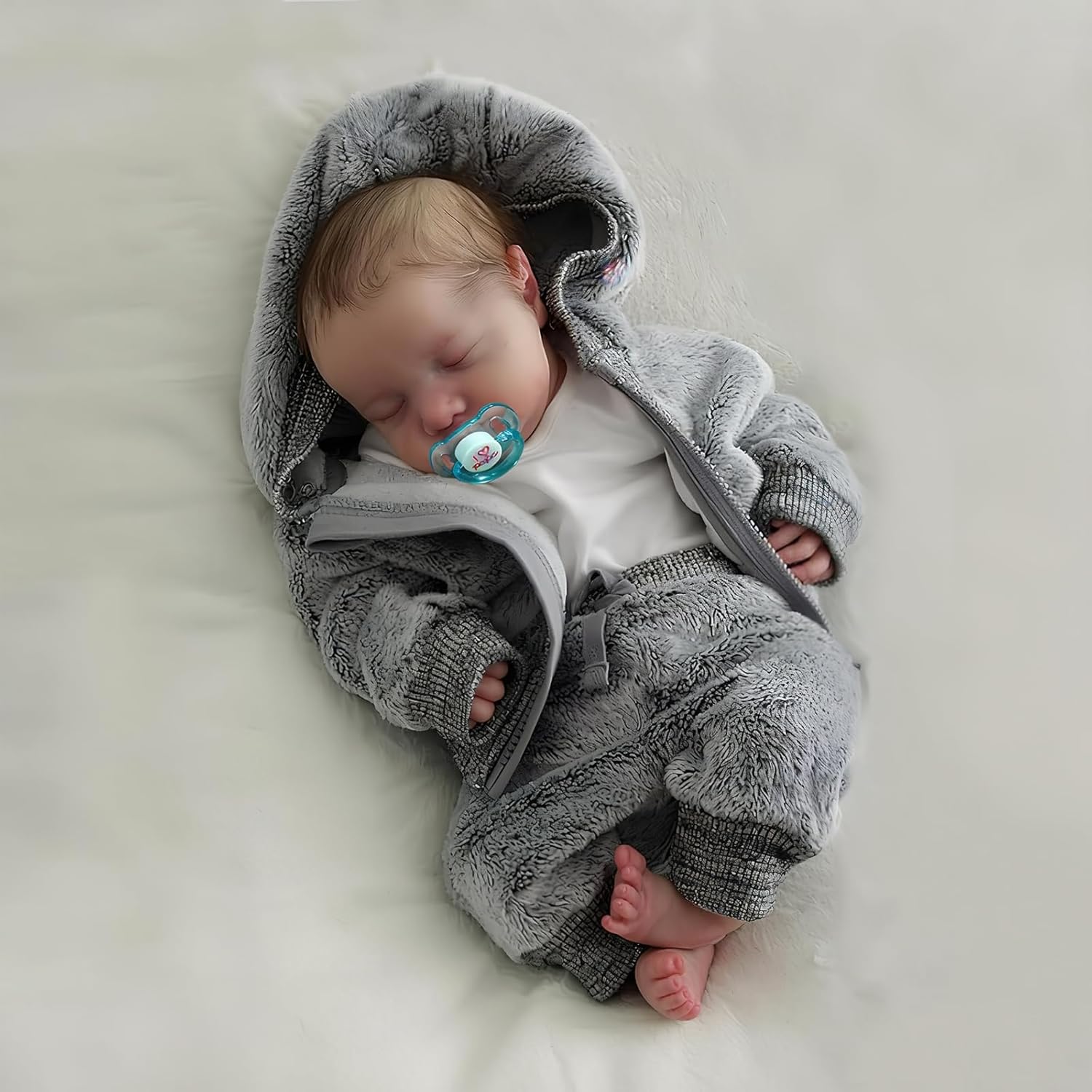 JIZHI Lifelike Reborn Baby Dolls Boy - 17-Inch Soft Realistic Newborn Vinyl Doll for Kids Age 3+ F9109