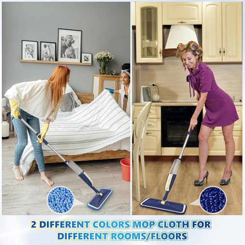MEXERRIS Spray Mop for Hardwood Floors with 5X Washable Pads S732