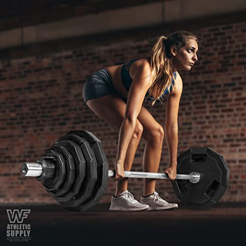 WF Athletic Supply 12-Sided Rubber Coated Grip Plate, 2-Inch Olympic Weight Plate S847113