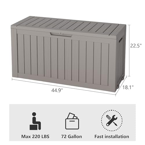 NUNU LAB 31 Gallon Outdoor Storage Box Waterproof Lockable Lid I8083