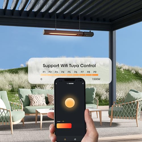 Ceiling Electric Outdoor Heater 1500W Infrared Wall-Mounted for Patio O156