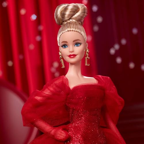 Barbie Signature Doll Mattel 80th Anniversary Collectible Red Tulle Gown J43293
