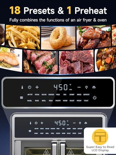 French Door Air Fryer Toaster Oven, 15.8 Qt, Stainless Steel X603853