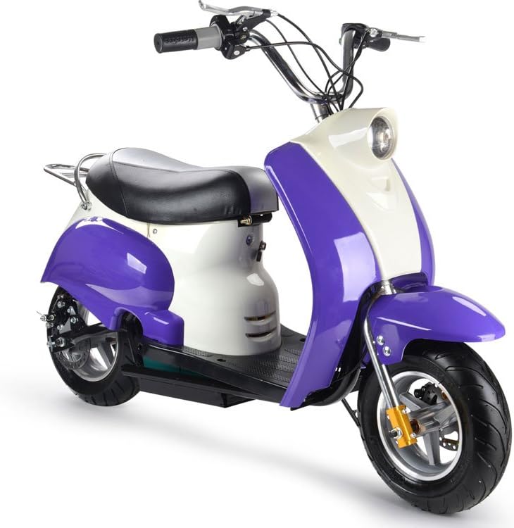 MotoTec 24v Electric Moped Purple