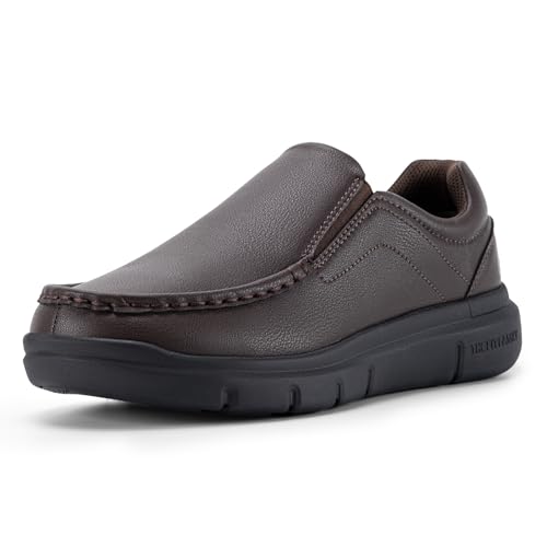 FitVille EasyWalk V1 Men's Wide Leather Slip-On Loafers S1719