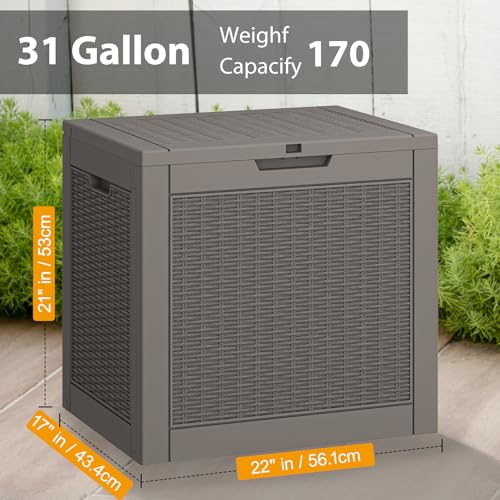 NUNU LAB 31 Gallon Outdoor Storage Box Waterproof Lockable Lid I8083