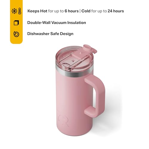 RTIC 20oz Road Trip Travel Mug with Lid and Handle, Insulated Stainless Steel P393441