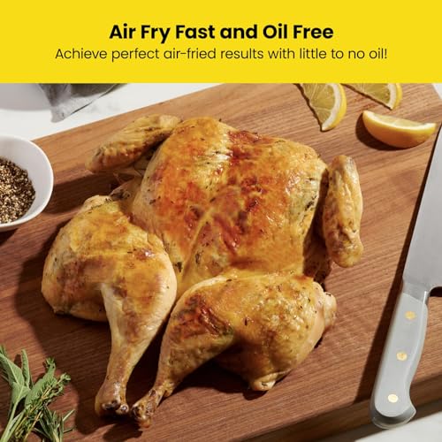 CHEFMAN 6 Quart Dual Basket Air Fryer Oven with Easy View Windows, Black G2845